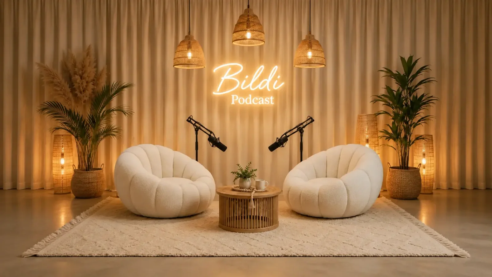 Edukativni centar Bildi Podcast studio sa foteljama i mikrofonima